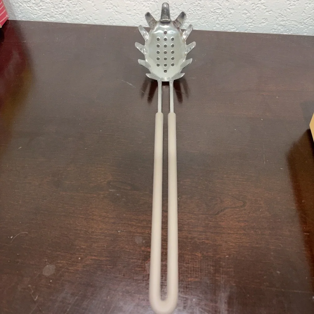 Martha Stewart Stainless Steel Pasta Server  Gray